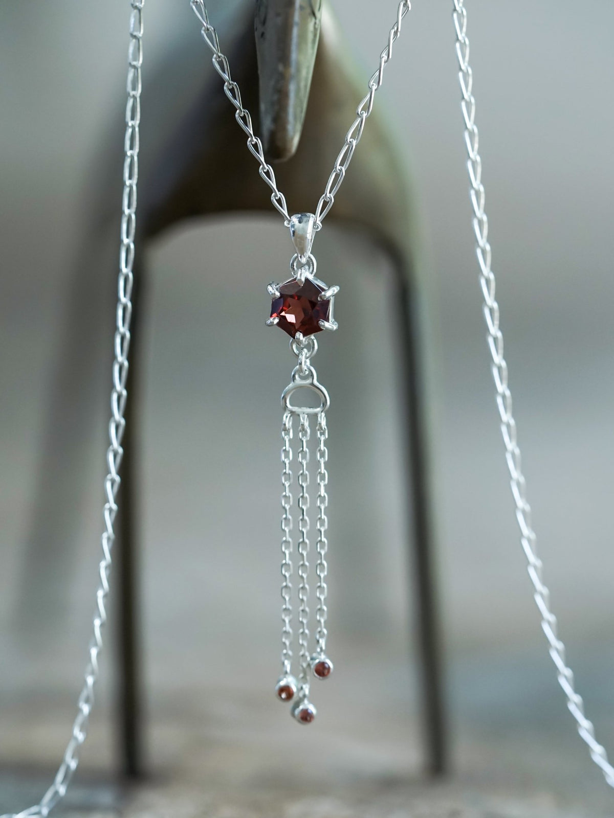 Chinese Knot Garnet Pendant Necklace - Gardens of the Sun | Ethical Jewelry