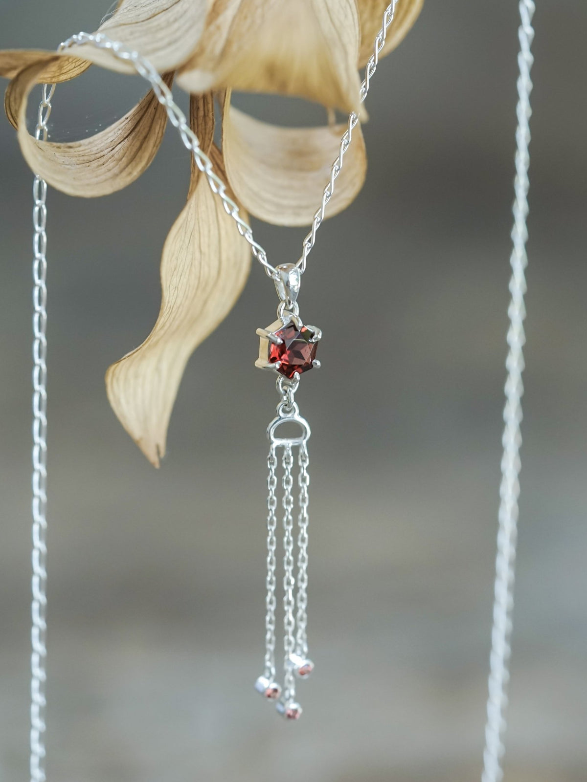 Chinese Knot Garnet Pendant Necklace - Gardens of the Sun | Ethical Jewelry