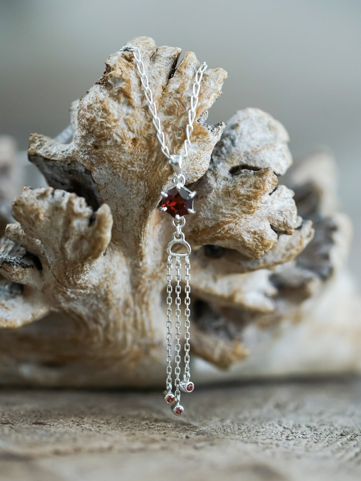 Chinese Knot Garnet Pendant Necklace - Gardens of the Sun | Ethical Jewelry