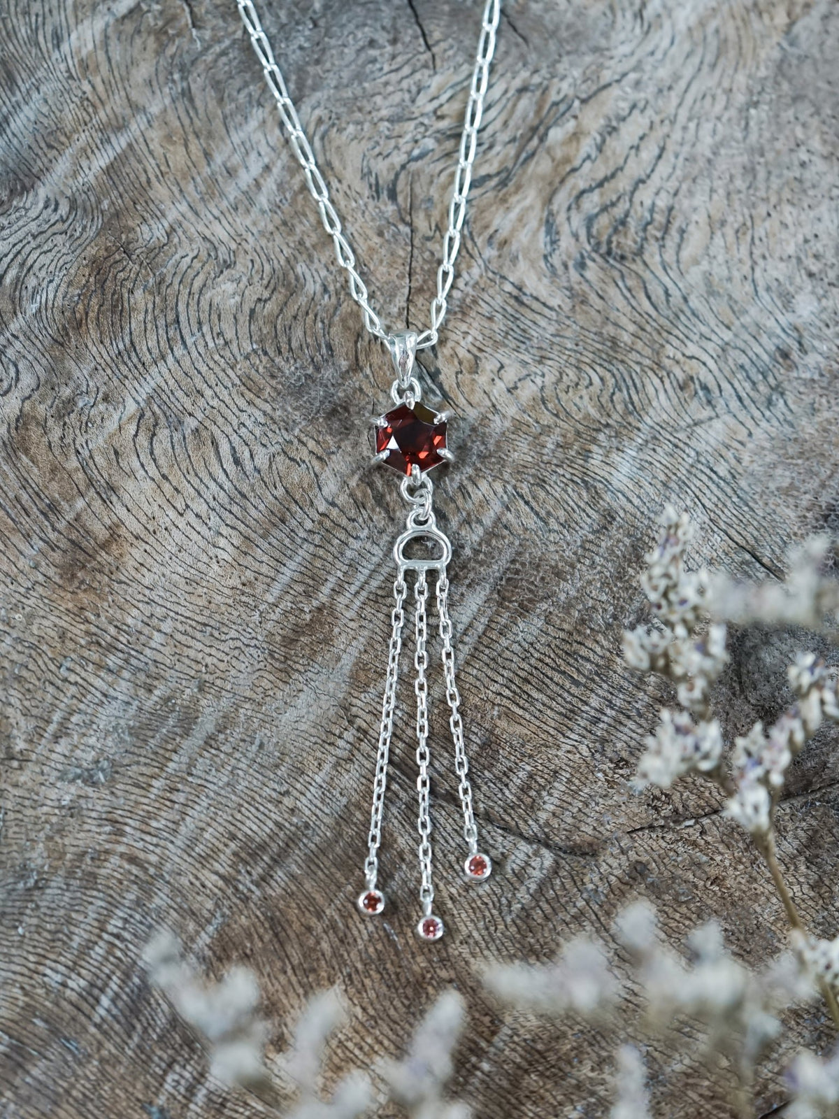Chinese Knot Garnet Pendant Necklace - Gardens of the Sun | Ethical Jewelry
