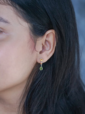 Citrine, Garnet and Peridot Dangling Earrings - Gardens of the Sun | Ethical Jewelry