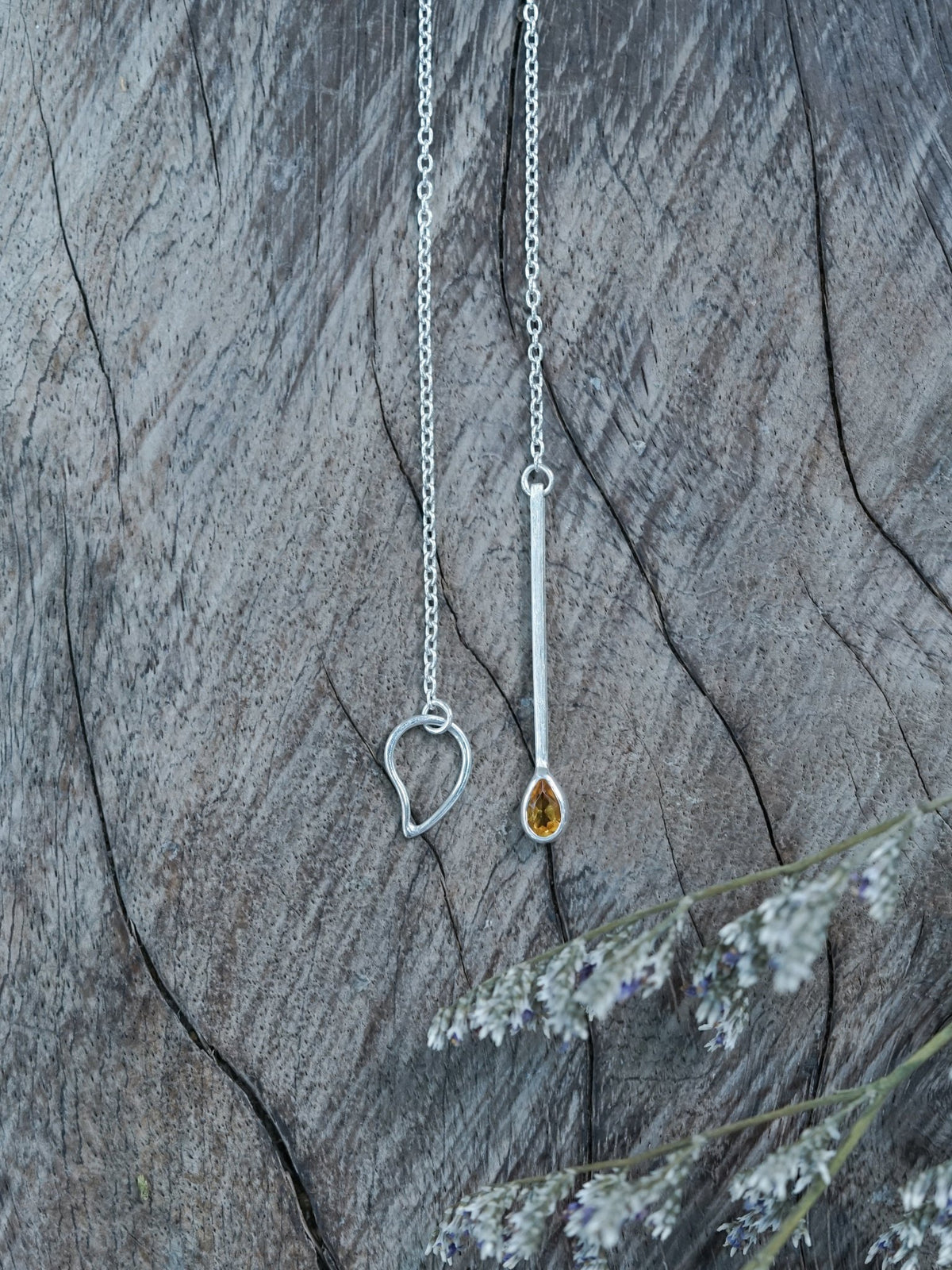 Citrine Matchstick Lariat Necklace - Gardens of the Sun | Ethical Jewelry