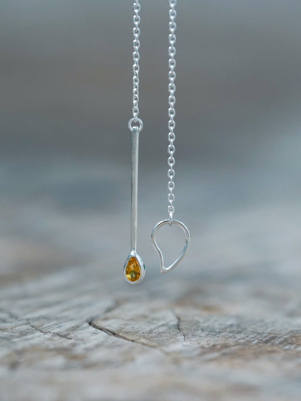 Citrine Matchstick Lariat Necklace - Gardens of the Sun | Ethical Jewelry