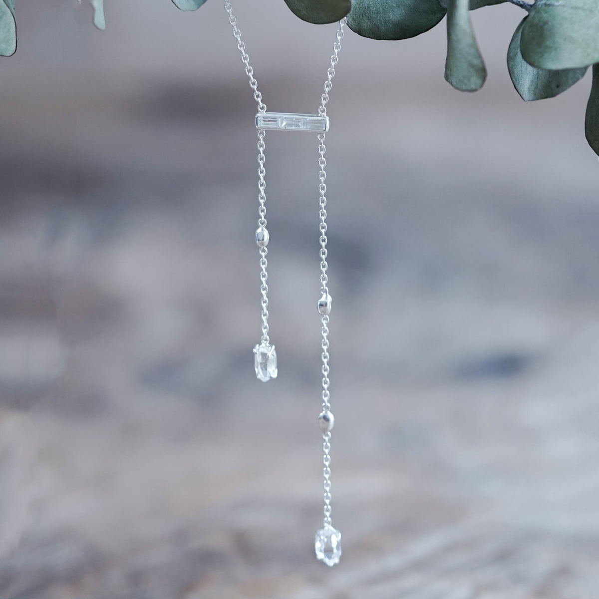 Comet Rain Zircon and Quartz Crystal Necklace - Gardens of the Sun | Ethical Jewelry