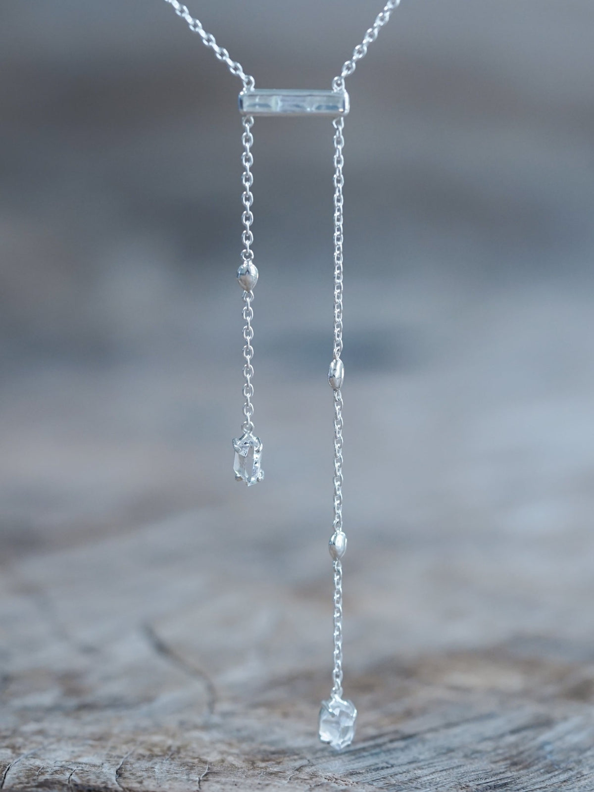 Comet Rain Zircon and Quartz Crystal Necklace - Gardens of the Sun | Ethical Jewelry