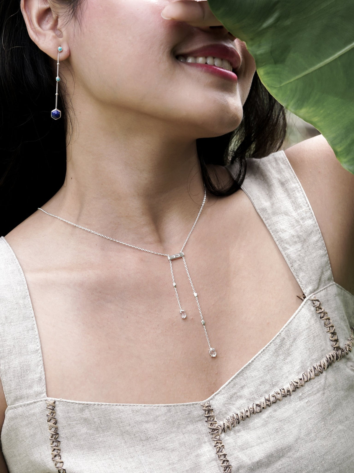 Comet Rain Zircon and Quartz Crystal Necklace - Gardens of the Sun | Ethical Jewelry