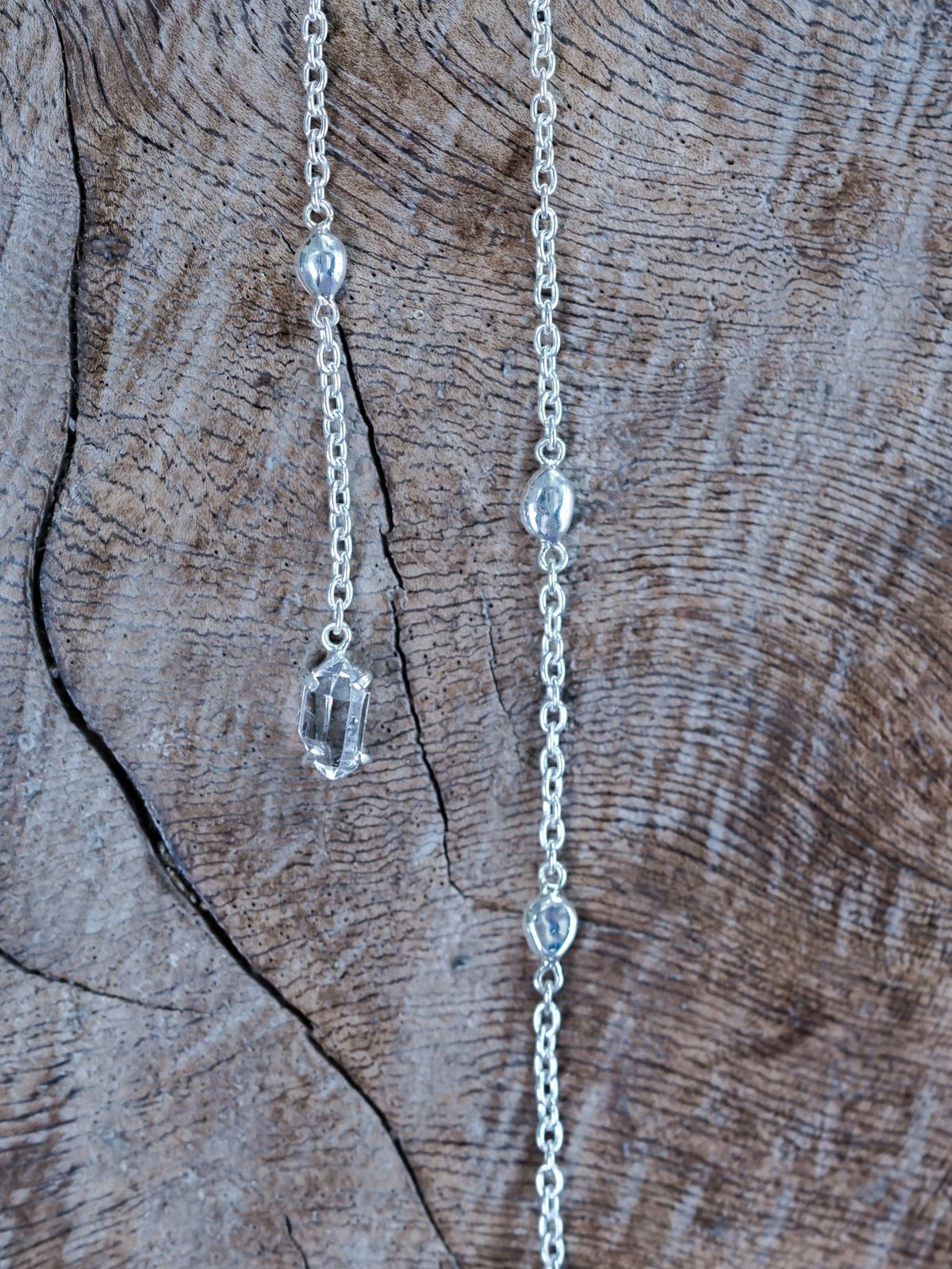Comet Rain Zircon and Quartz Crystal Necklace - Gardens of the Sun | Ethical Jewelry