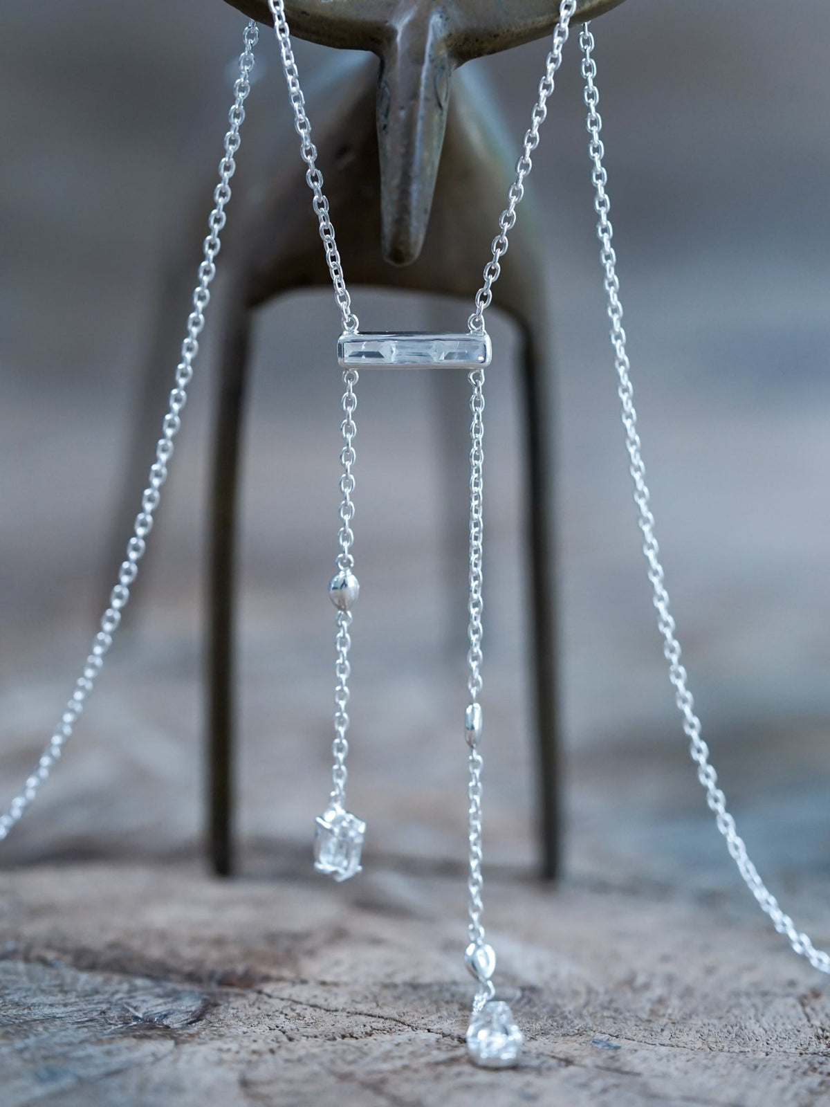 Comet Rain Zircon and Quartz Crystal Necklace - Gardens of the Sun | Ethical Jewelry