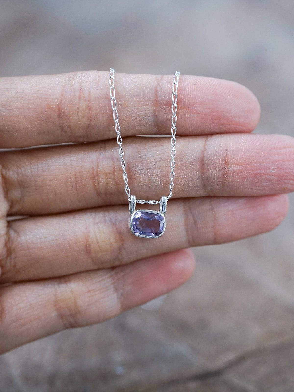Cushion Amethyst Necklace - Gardens of the Sun | Ethical Jewelry