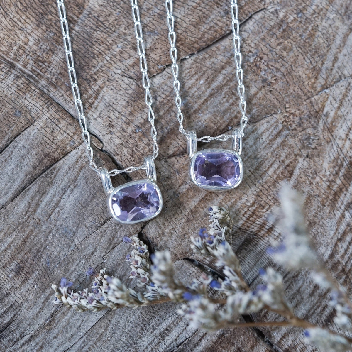 Cushion Amethyst Necklace - Gardens of the Sun | Ethical Jewelry