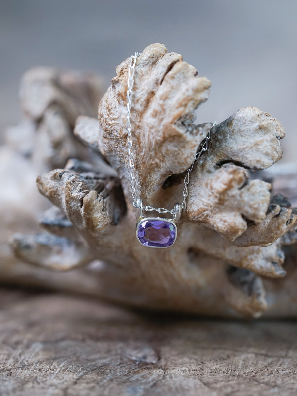 Cushion Amethyst Necklace - Gardens of the Sun | Ethical Jewelry
