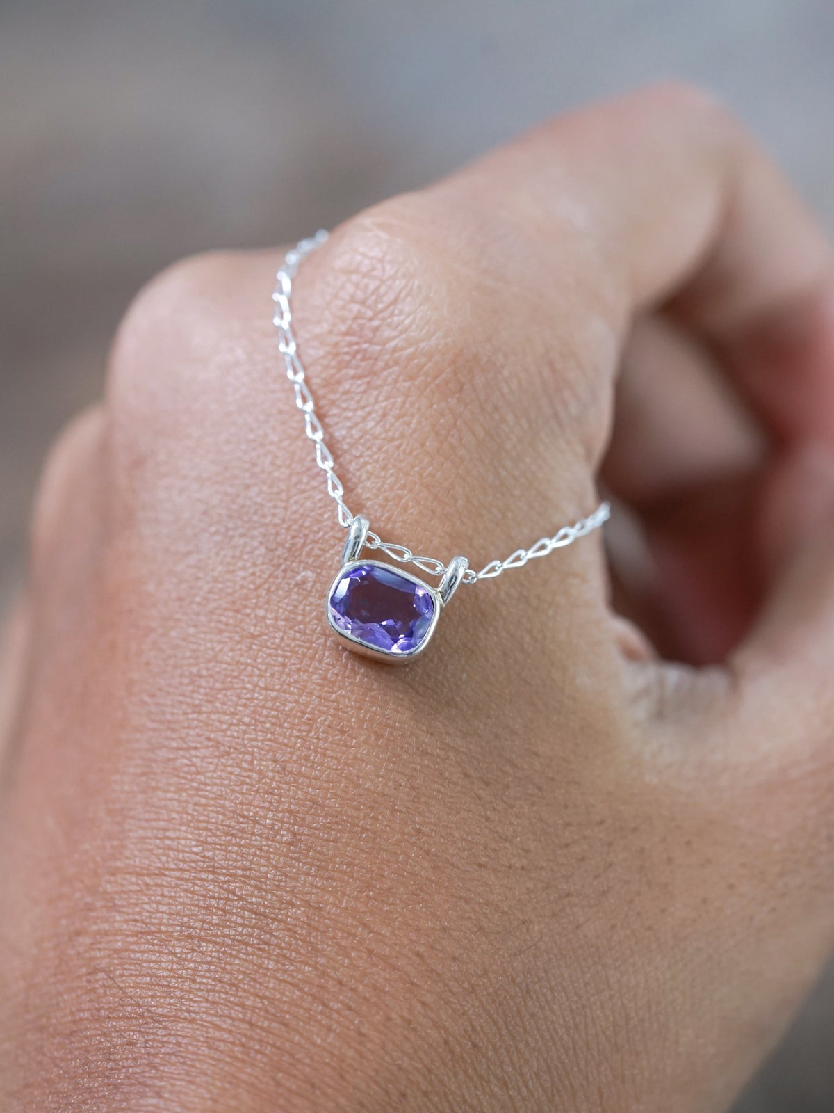 Cushion Amethyst Necklace - Gardens of the Sun | Ethical Jewelry