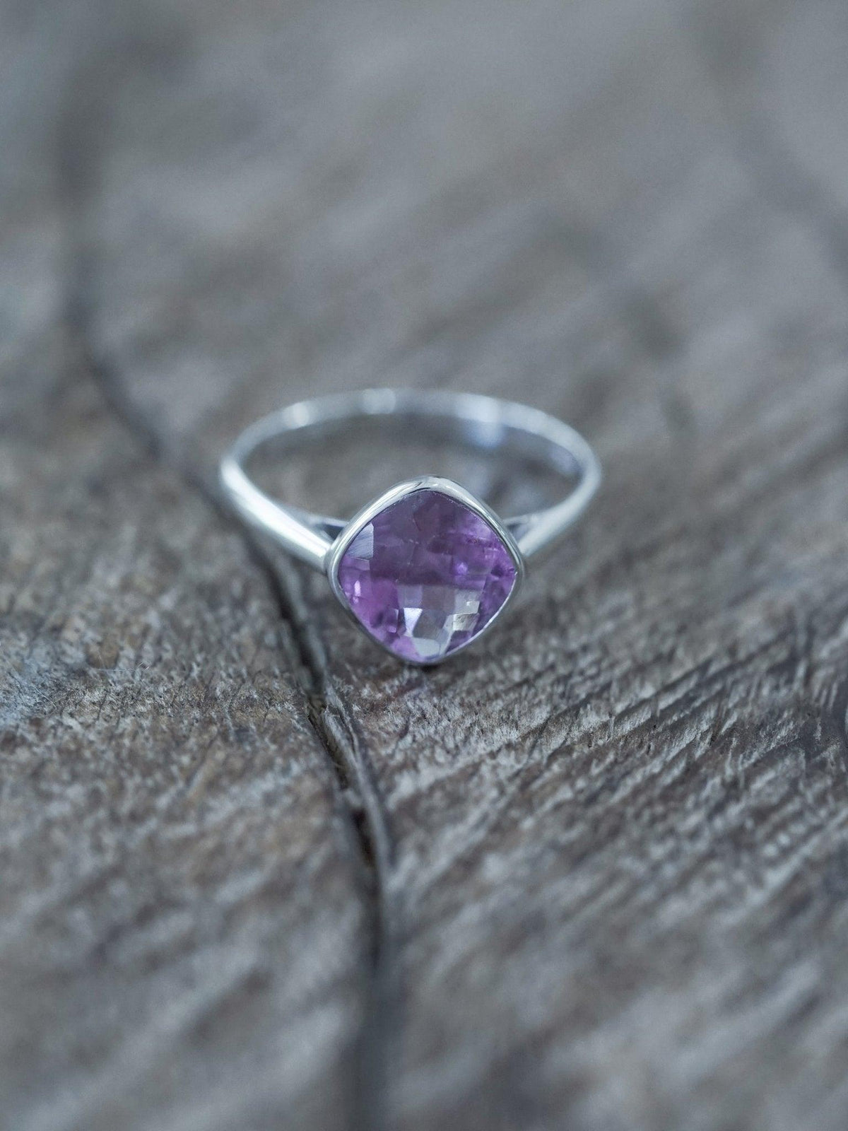 Cushion Amethyst Ring - Gardens of the Sun | Ethical Jewelry