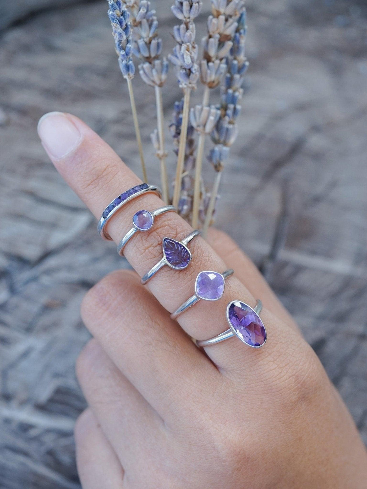 Cushion Amethyst Ring - Gardens of the Sun | Ethical Jewelry