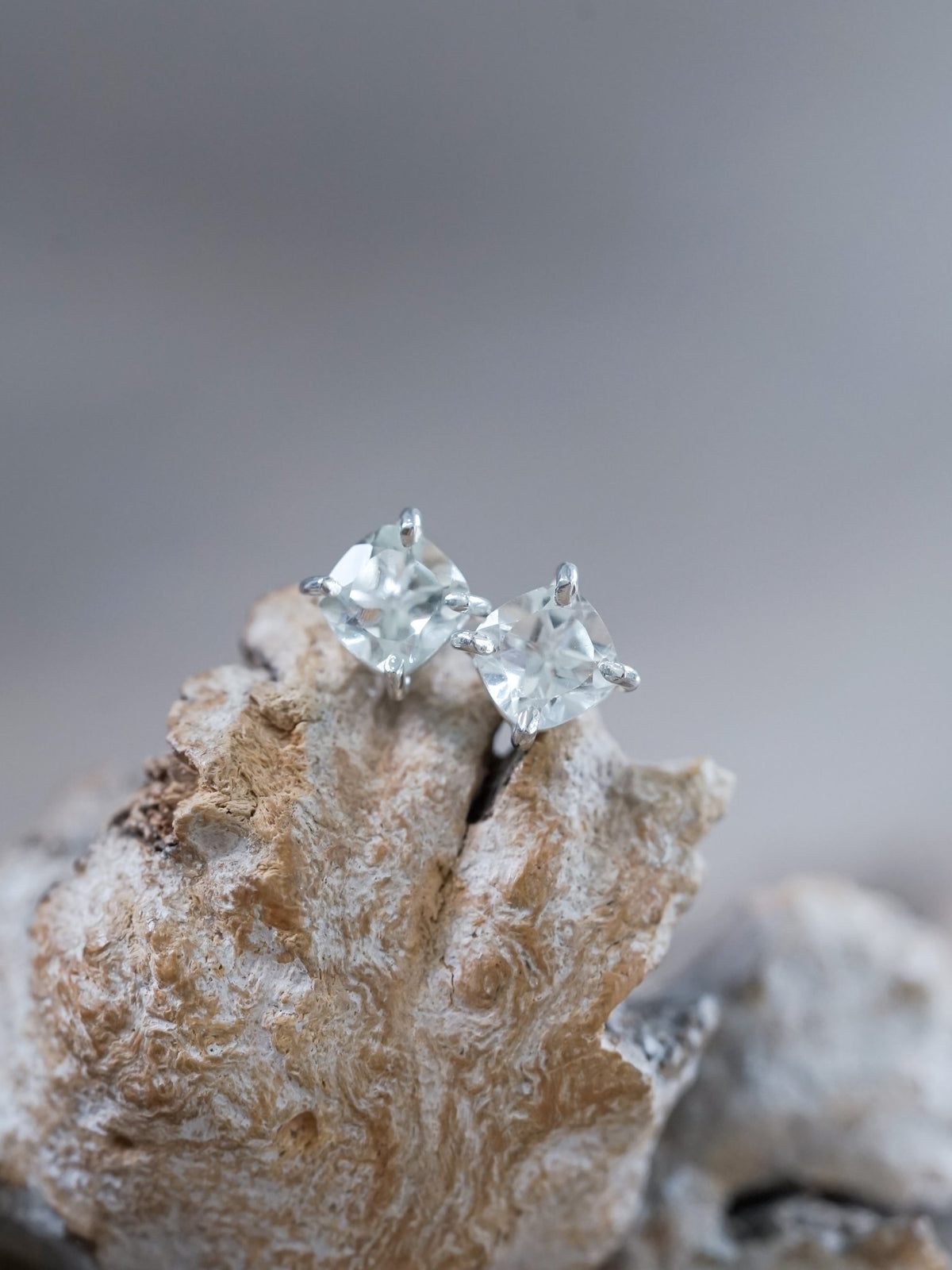 Cushion Green Amethyst Earrings - Gardens of the Sun | Ethical Jewelry