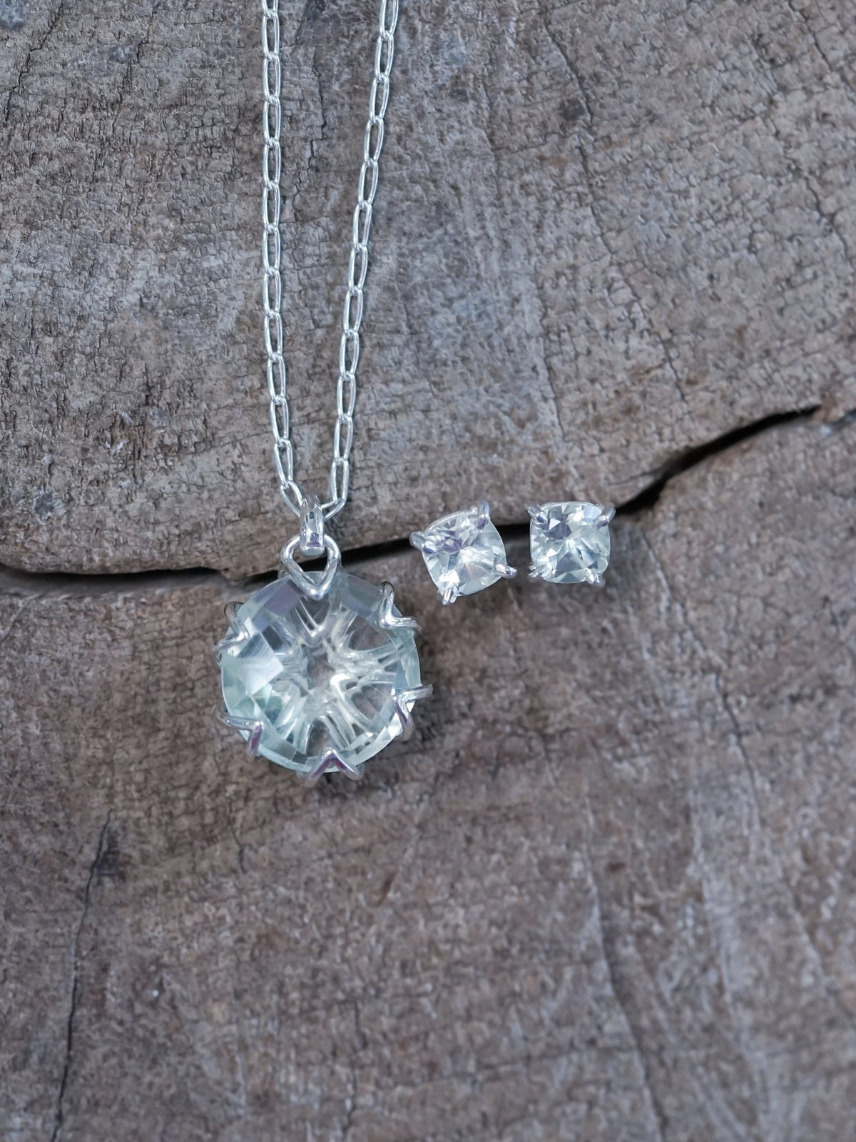 Cushion Green Amethyst Earrings - Gardens of the Sun | Ethical Jewelry