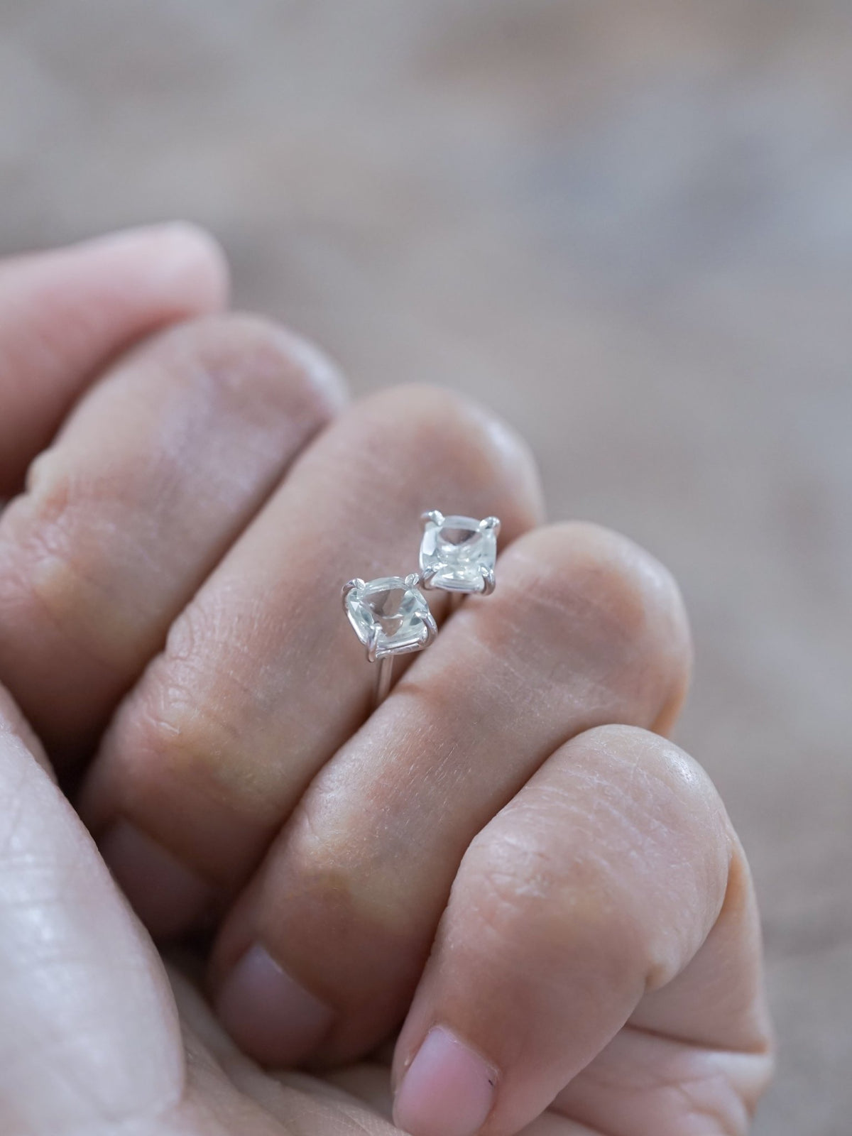 Cushion Green Amethyst Earrings - Gardens of the Sun | Ethical Jewelry