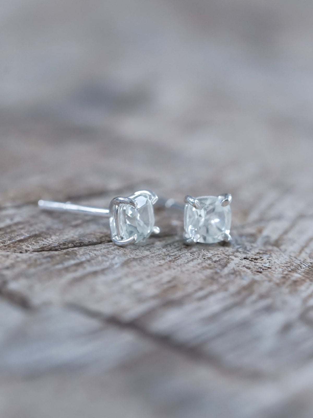 Cushion Green Amethyst Earrings - Gardens of the Sun | Ethical Jewelry