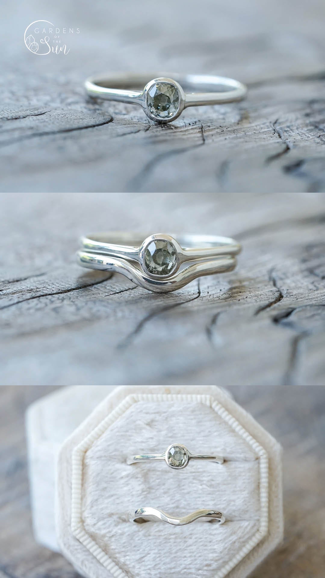 first time working with cut gem stones. first is fully hand made by me and  the second is an older ring I had with no stones. : r/Crystals
