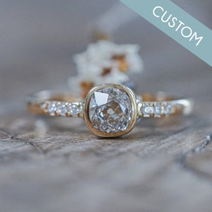 Custom Antique Cut Diamond Ring in Gold - Gardens of the Sun | Ethical Jewelry