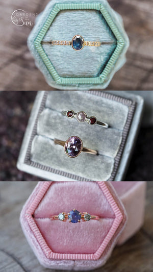 Custom Bicolor Sapphire Ring - Gardens of the Sun | Ethical Jewelry