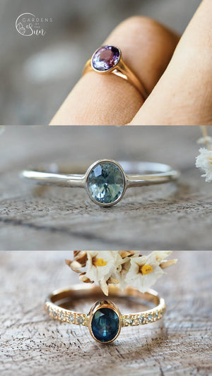 Custom Bicolor Sapphire Ring - Gardens of the Sun | Ethical Jewelry