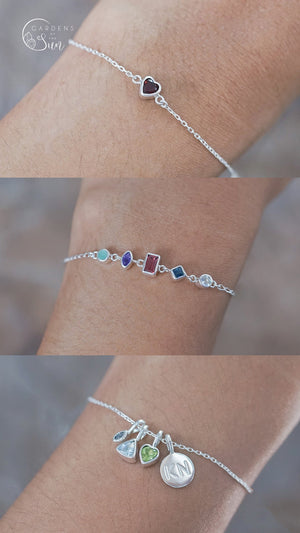 Custom Birthstone Bracelet in Silver - Gardens of the Sun | Ethical Jewelry