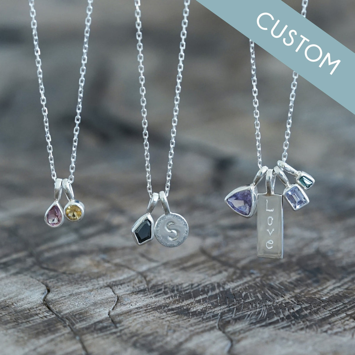 Personalized Message & Birthstone Necklace | Merci Maman