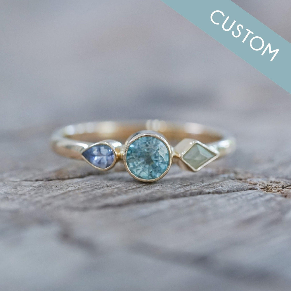 Custom Birthstone Ring in Gold Gardens of the Sun Ethical Jewelry