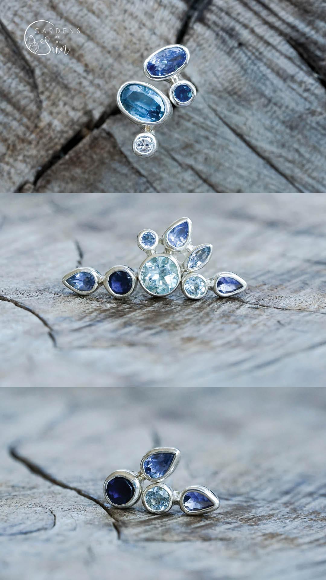 Custom Birthstone Stud Earrings in Silver - Gardens of the Sun | Ethical Jewelry