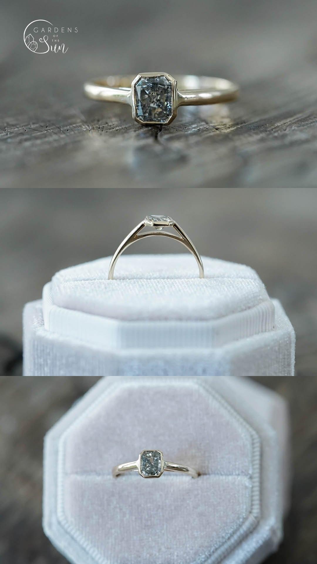 Custom Brilliant Cut Oval, Radiant and Rectangular Diamond Ring - Gardens of the Sun | Ethical Jewelry