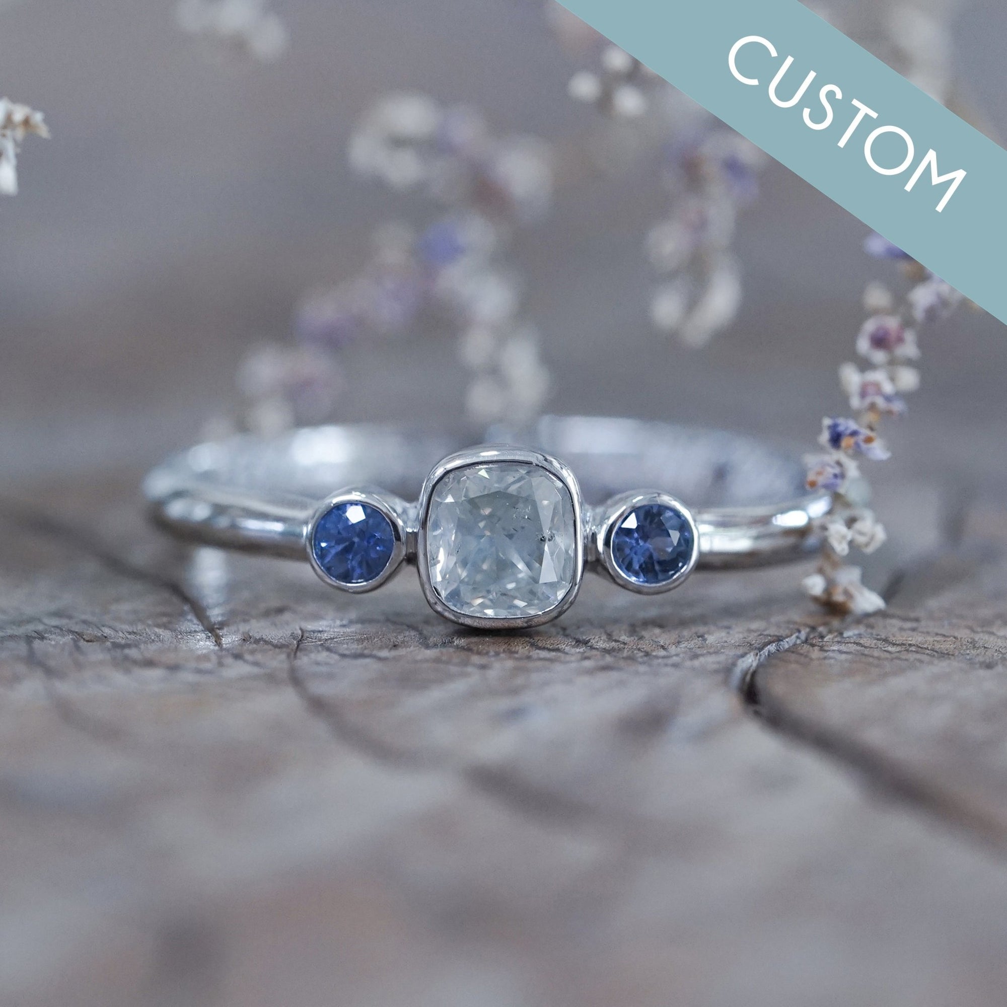 Custom Cushion Brilliant Cut Diamond Ring - Gardens of the Sun | Ethical Jewelry