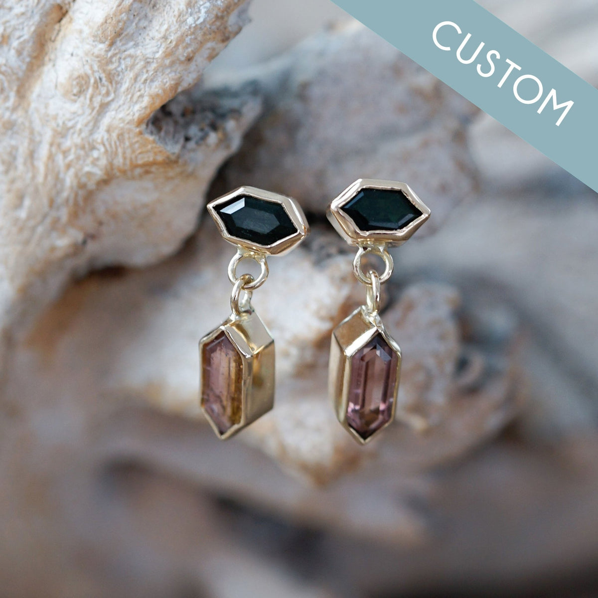 Custom Birthstone Dangling Earrings In Gold - Gardens of the Sun | Ethical  Jewelry