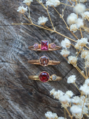 Custom Garnet Ring in Gold - Gardens of the Sun | Ethical Jewelry