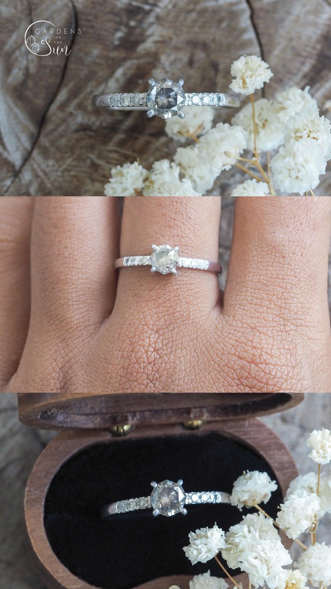 Custom Shield Diamond Ring - Gardens of the Sun | Ethical Jewelry