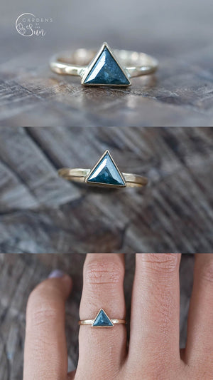 Custom Geometric Rose Cut Diamond Ring in Gold - Gardens of the Sun | Ethical Jewelry