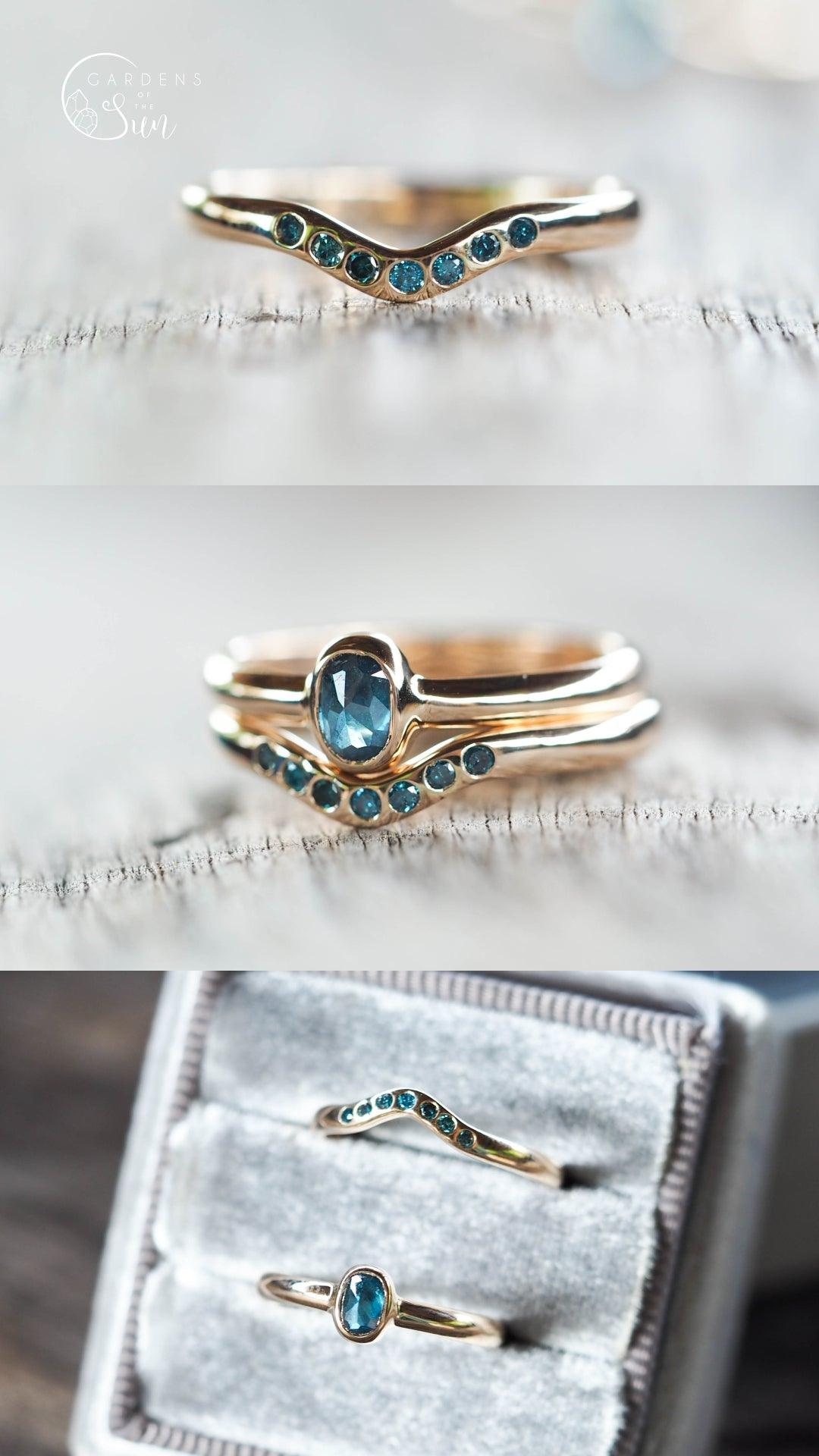 Custom Gold Nesting Band - Gardens of the Sun | Ethical Jewelry