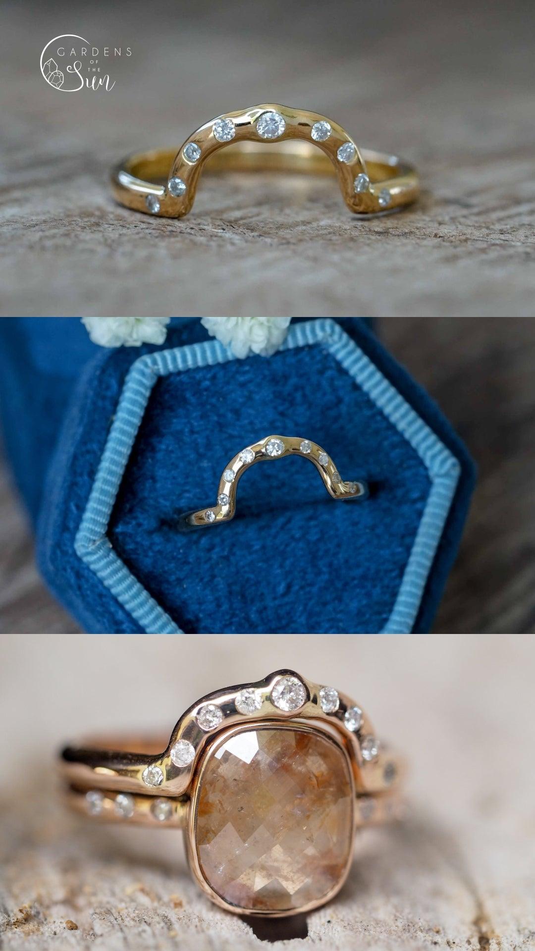 Custom Gold Nesting Band - Gardens of the Sun | Ethical Jewelry