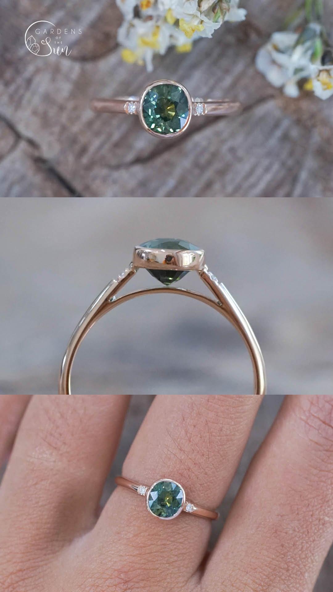 Custom Green Sapphire Ring in Gold - Gardens of the Sun | Ethical