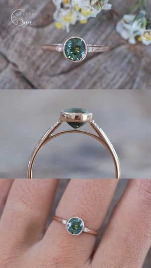 East West Equilibrium Green Sapphire Ring
