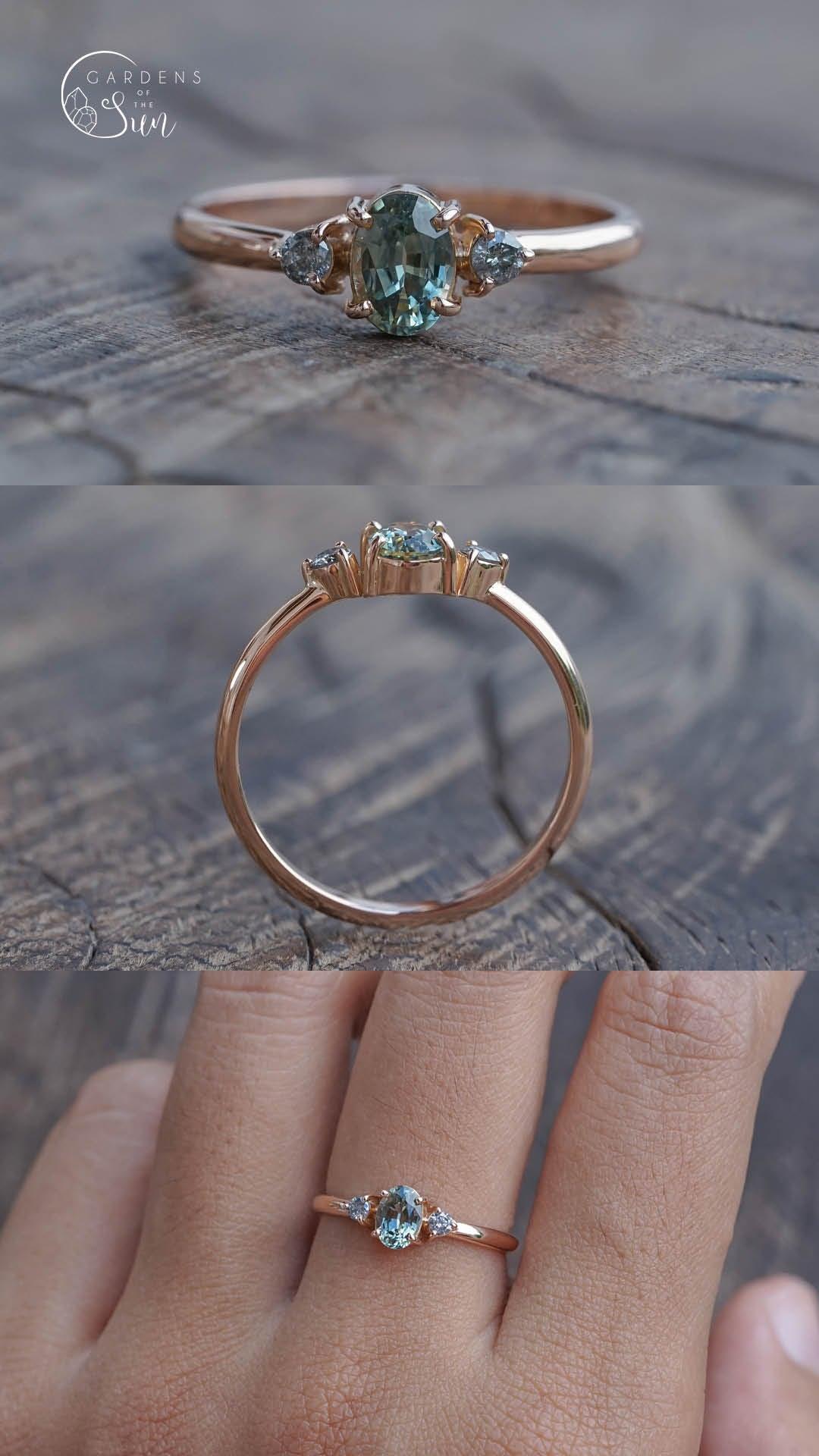 Custom Green Sapphire Ring in Gold - Gardens of the Sun | Ethical