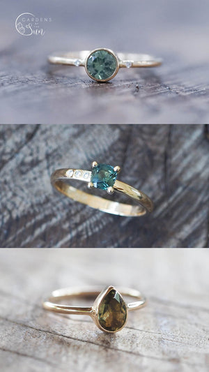 Custom Green Sapphire Ring - Gardens of the Sun | Ethical Jewelry