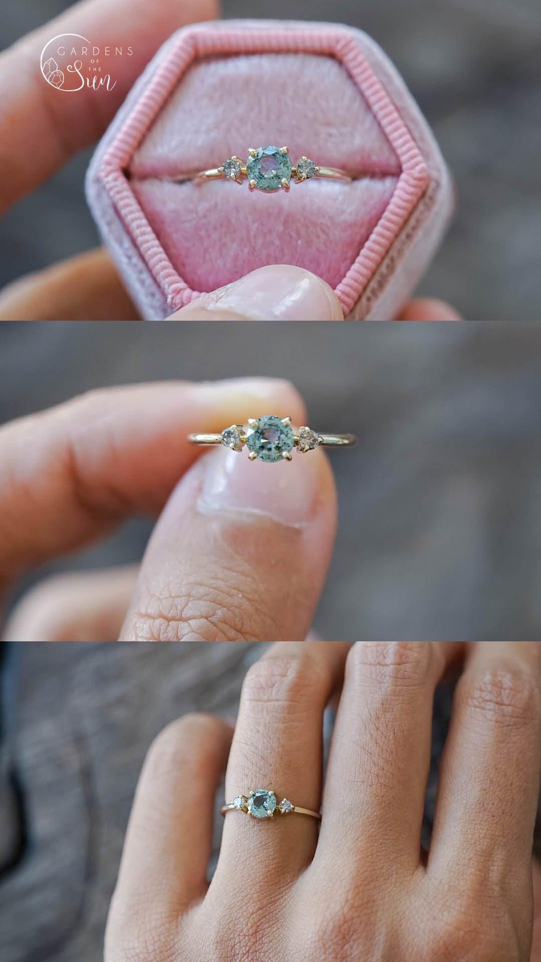 Custom Green Sapphire Ring in Gold - Gardens of the Sun | Ethical