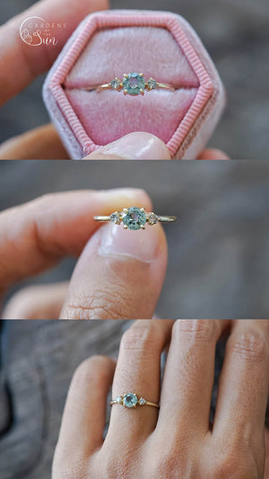 Custom Green Sapphire Ring - Gardens of the Sun | Ethical Jewelry