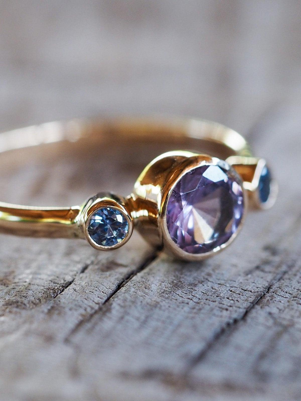 Custom Lavender Sapphire Ring in Gold - Gardens of the Sun | Ethical Jewelry