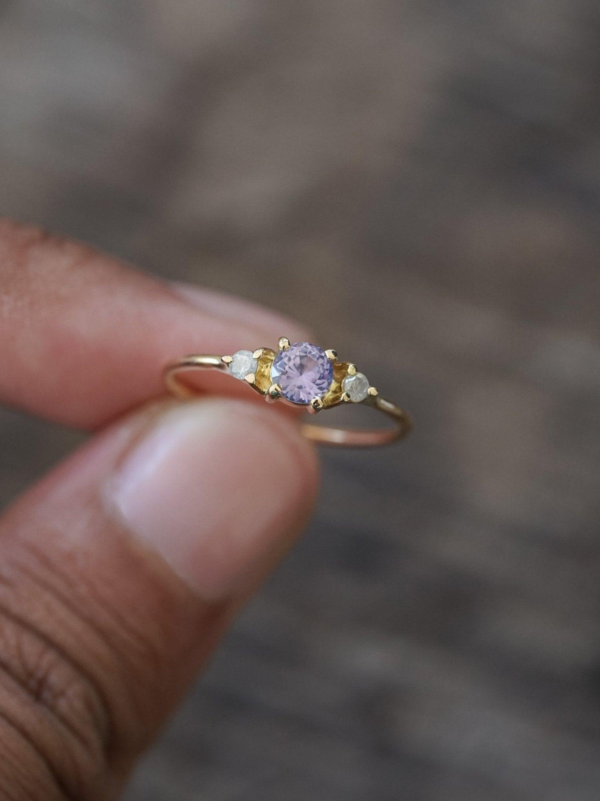 Custom Lavender Sapphire Ring in Gold - Gardens of the Sun | Ethical Jewelry