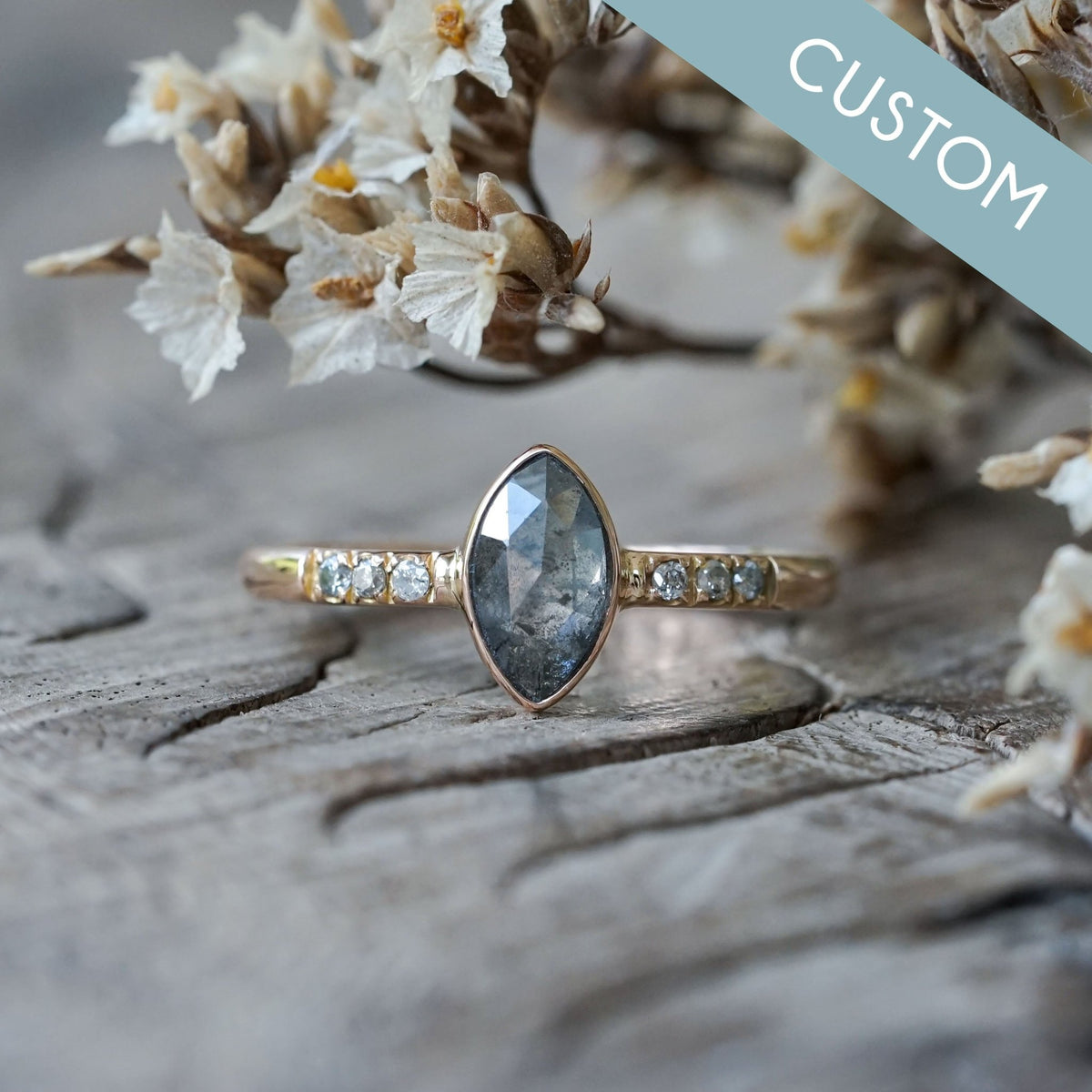 Custom Marquise Diamond Ring - Gardens of the Sun | Ethical Jewelry