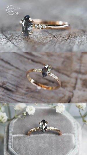 Custom Marquise Rose Cut Diamond Ring - Gardens of the Sun | Ethical Jewelry