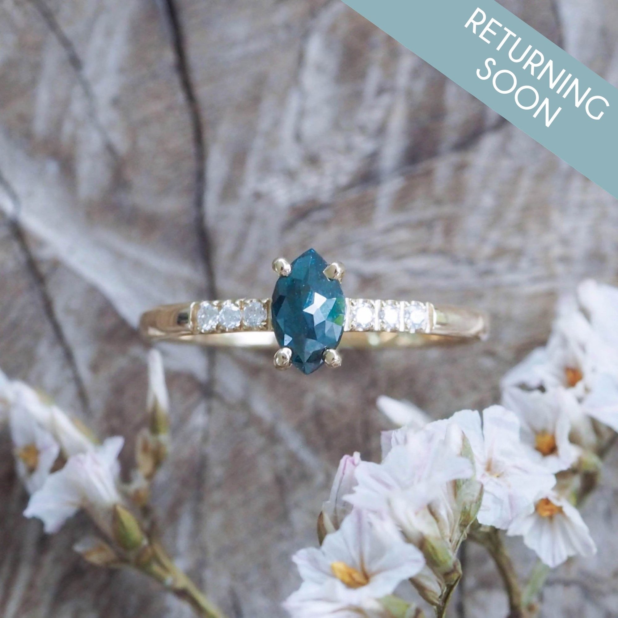 Custom Marquise Rose Cut Diamond Ring - Gardens of the Sun | Ethical Jewelry