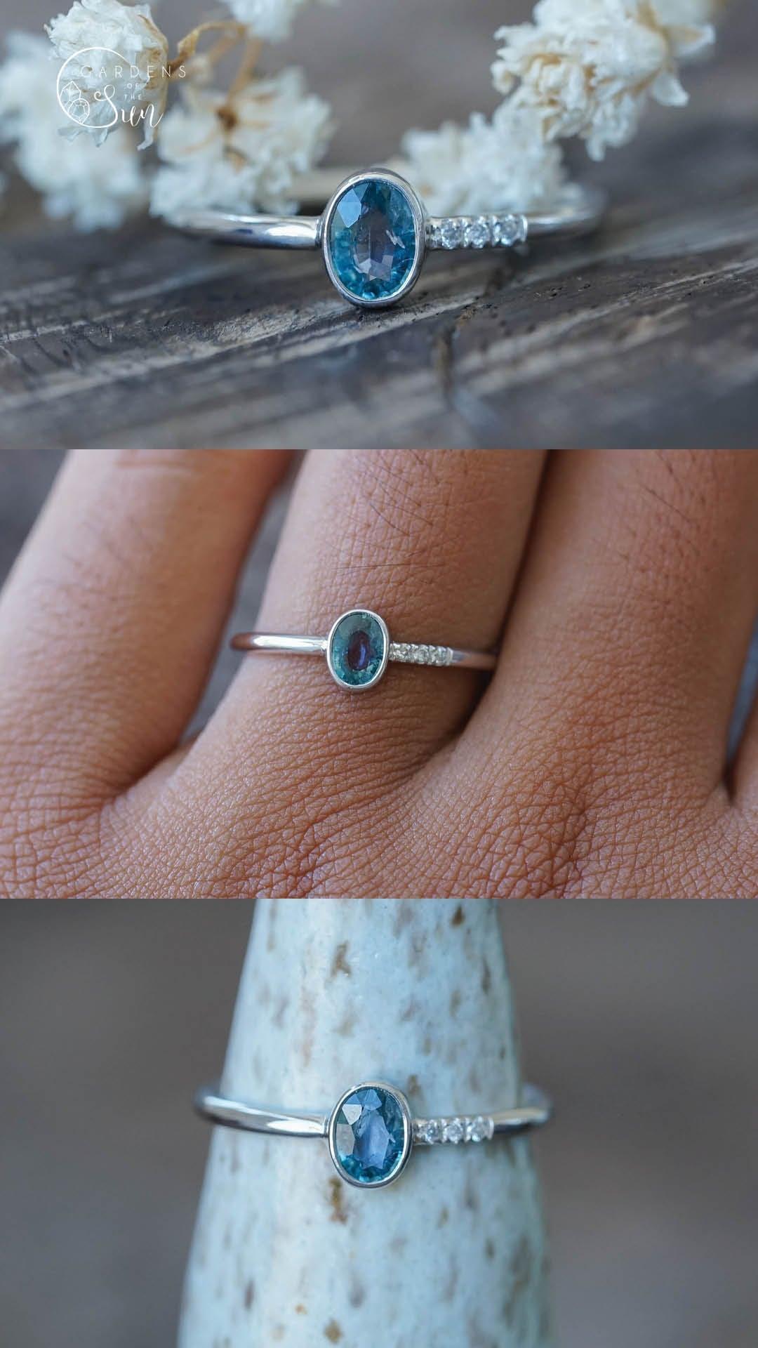 Custom Mermaid Kornerupine Ring in Gold - Gardens of the Sun | Ethical Jewelry